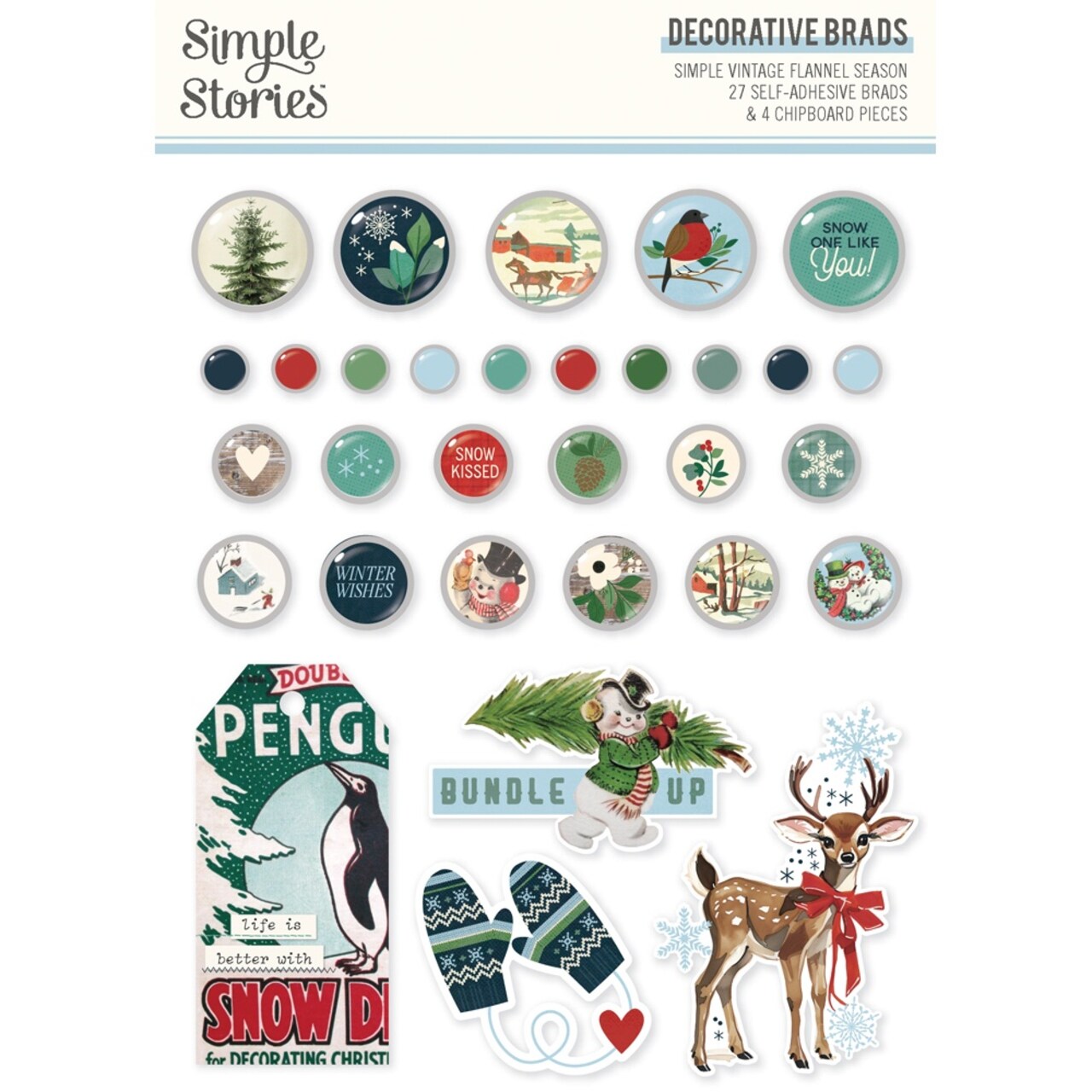 Simple Stories Decorative Brads-Simple Vintage Flannel Season